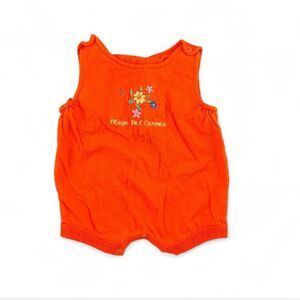 Orange embroidered flower Playa Del Carmen romper size 6 months